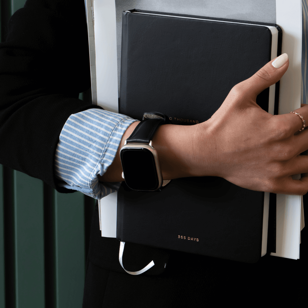 Luxury Double Wrap Rustic Brown Leather Apple Watch Band - San Diego