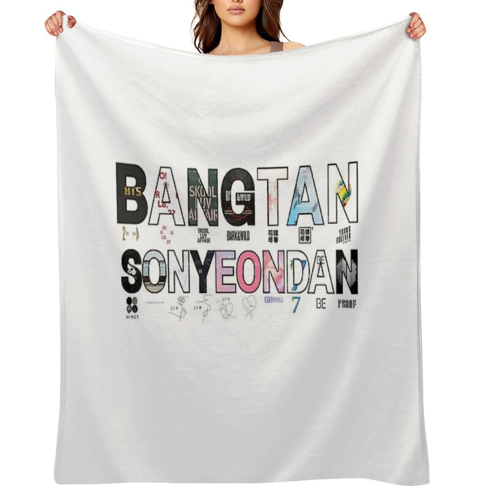 BANGTAN SONYEONDAN BTS Album Cover Design – BTS Discography Fan Art Throw Blanket
