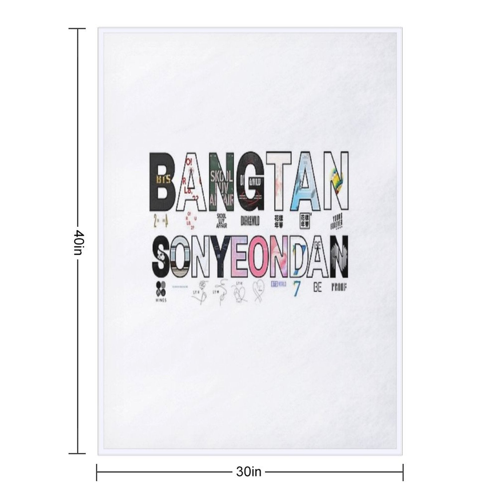 BANGTAN SONYEONDAN BTS Album Cover Design – BTS Discography Fan Art Throw Blanket