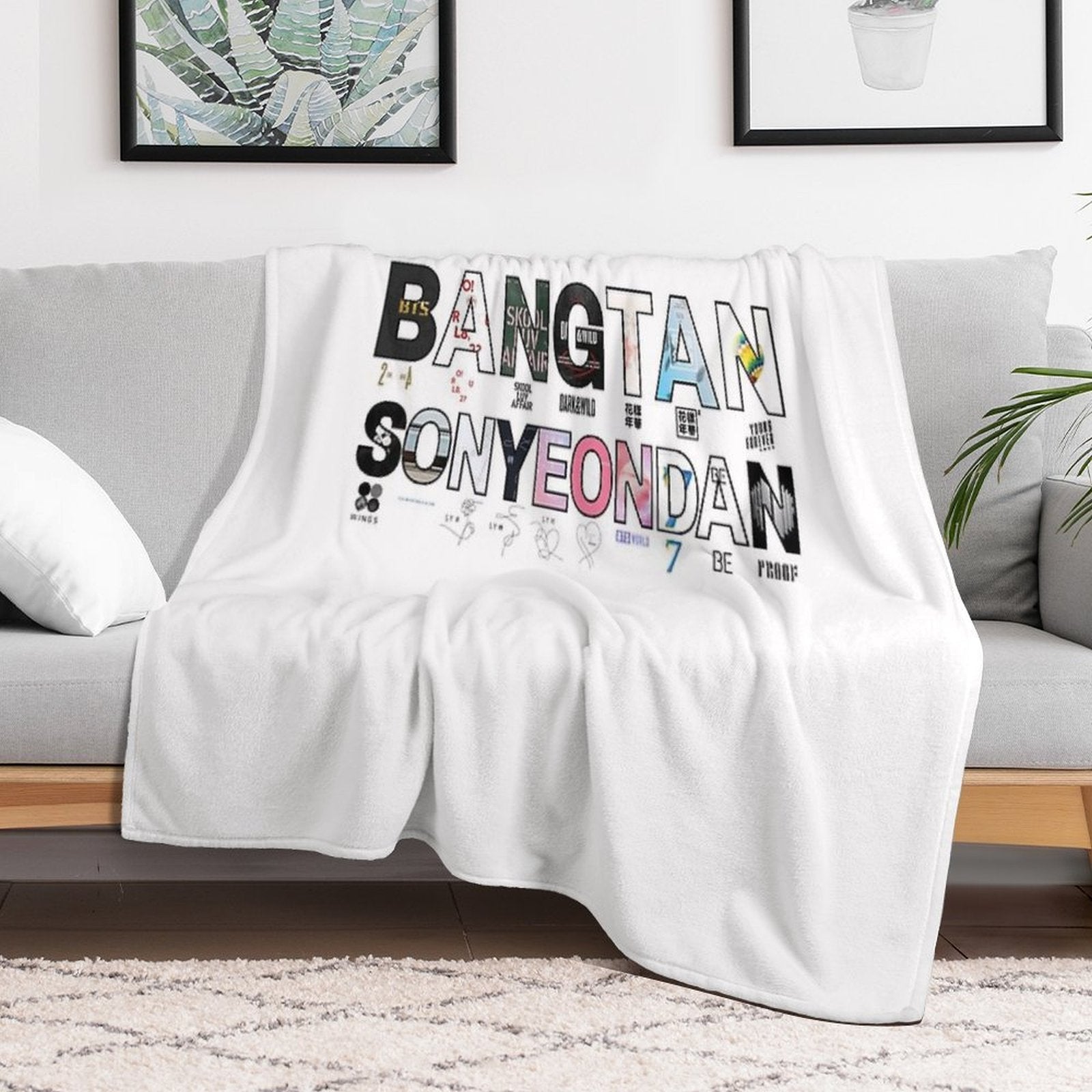 BANGTAN SONYEONDAN BTS Album Cover Design – BTS Discography Fan Art Throw Blanket
